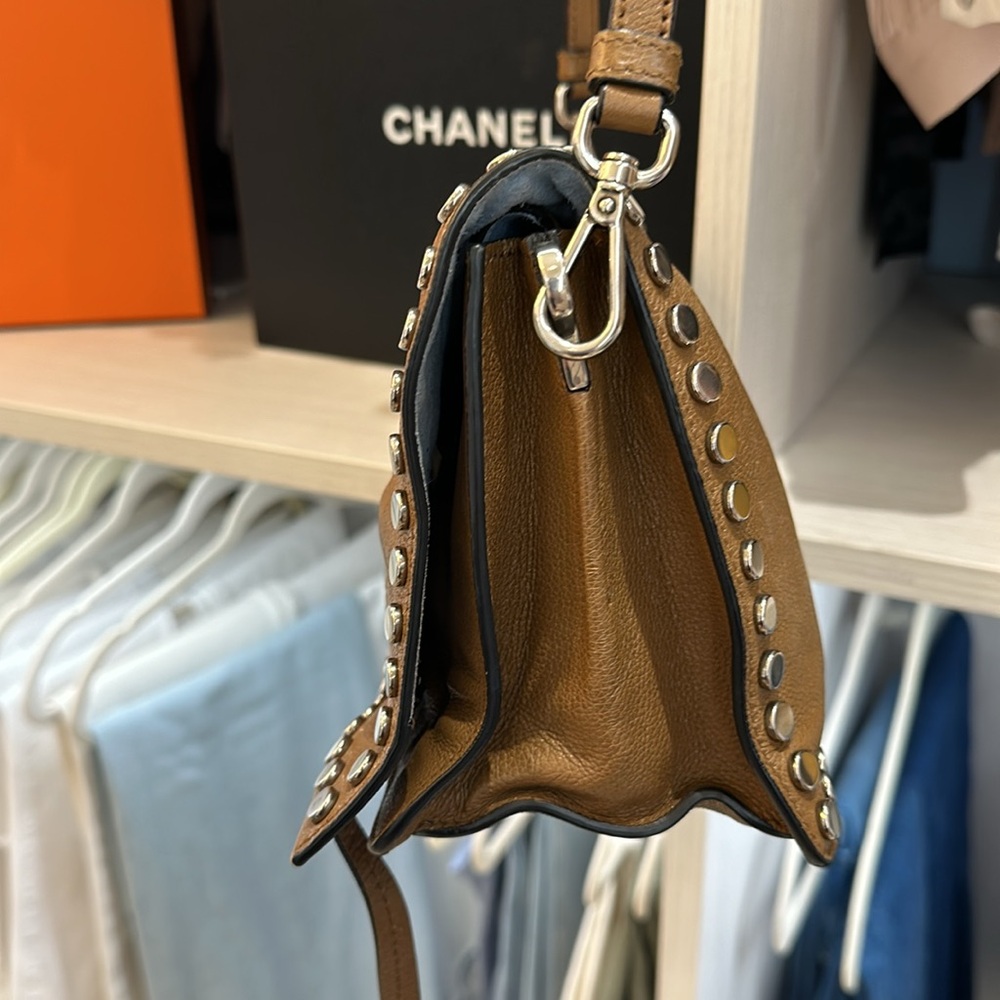 Prada etiquette small leather studded. Tan crossbody - Picture 7 of 8
